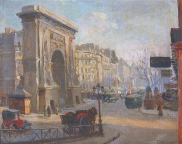 La Porte Saint Denis Oil Painting by Alfred Victor Fournier