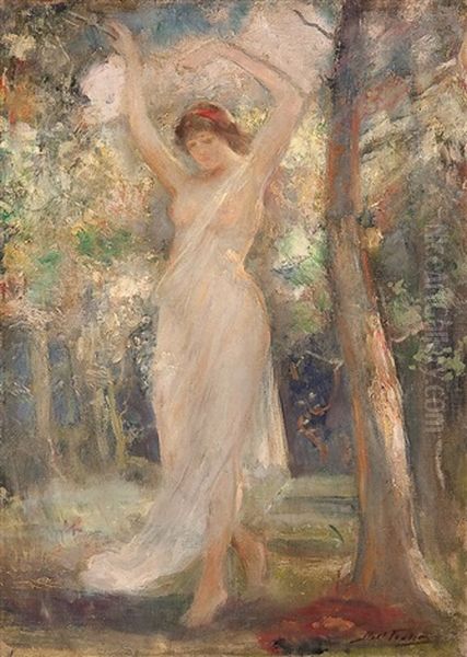 Woodland Nymph Oil Painting by Robert Fowler