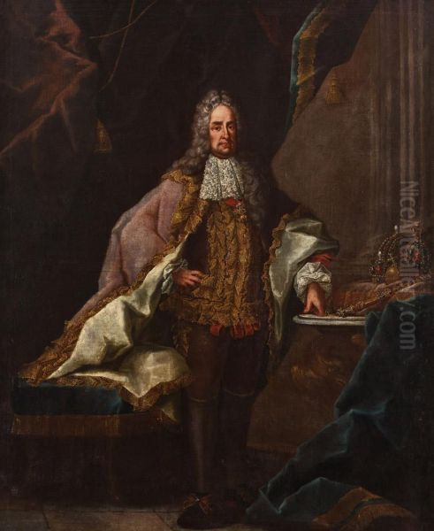 Kaiser Karl Vi. Oil Painting by Johann-Gottfried Auerbach