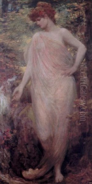 A Nymph Oil Painting by Robert Fowler