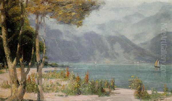 In The Italian Lakes Oil Painting by Robert Fowler