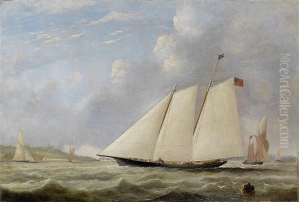 The America Off Ryde, Isle Of Wight With Osborne House In The Distance Oil Painting by Arthur Wellington Fowles