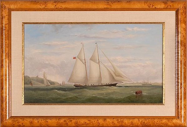 An American Schooner Off Of Ryde, Isle Of Wight Oil Painting by Arthur Wellington Fowles