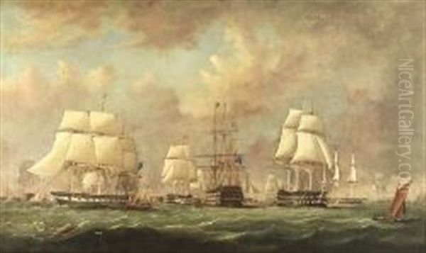 The Baltic Fleet Leaving Spithead Oil Painting by Arthur Wellington Fowles