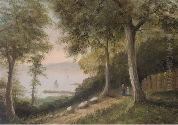 Appleby Wood, Near Ryde (+ Alverstone Mill, Isle Of Wight; Pair) Oil Painting by Arthur Wellington Fowles