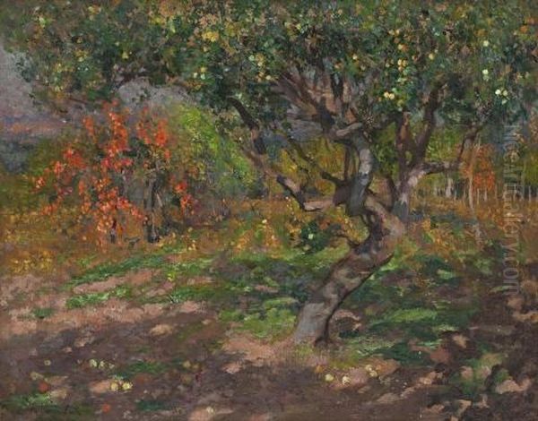 Apple Trees Oil Painting by Emanuel Phillips Fox