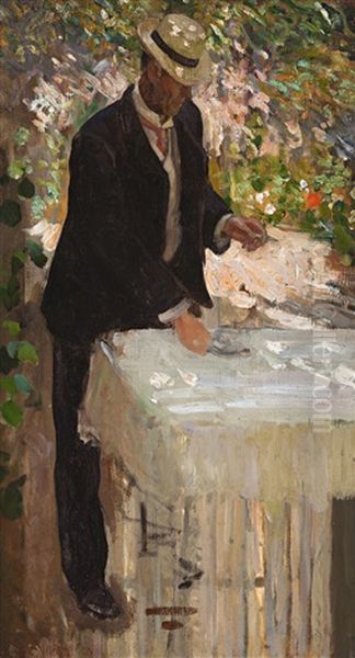 Figure Study For The Arbour, C.1909 - 10 Oil Painting by Emanuel Phillips Fox