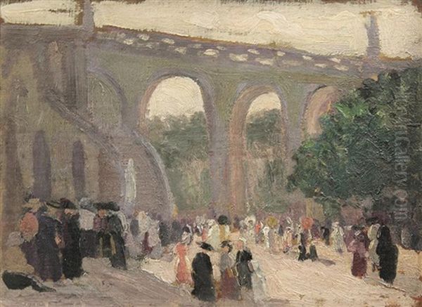 The Viaduct Oil Painting by Emanuel Phillips Fox