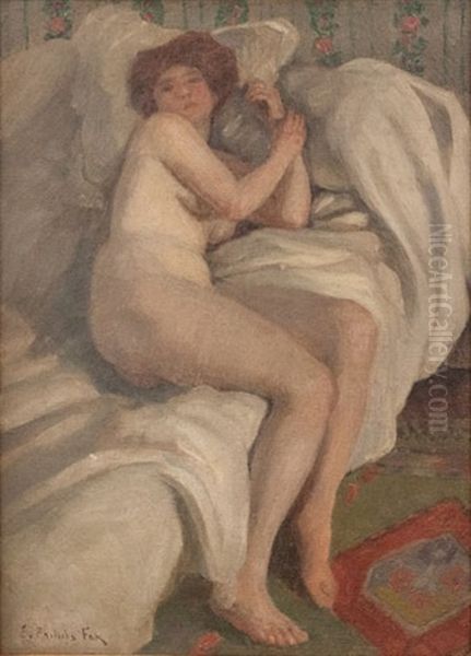 Recling Nude Oil Painting by Emanuel Phillips Fox