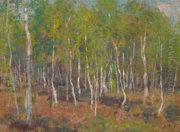 Sapling Forest Oil Painting by Emanuel Phillips Fox