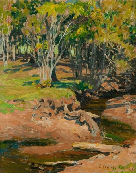 Creek & Scrub Oil Painting by Emanuel Phillips Fox