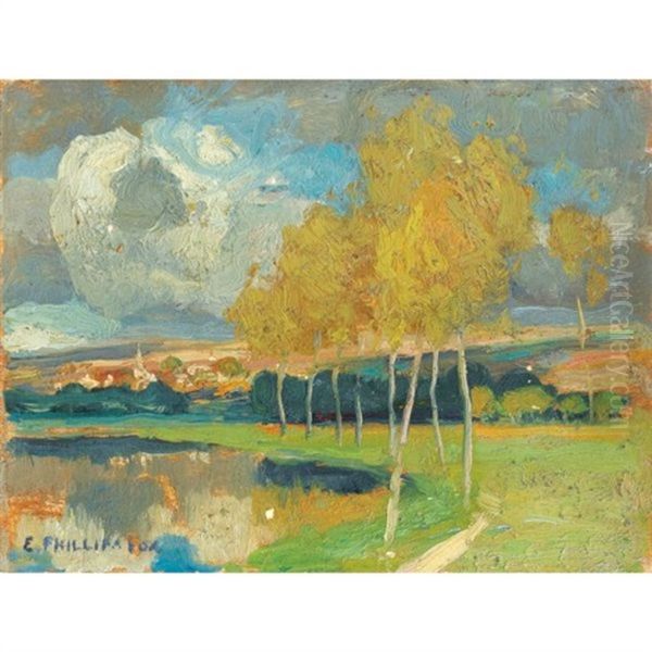 Paysage (+ Arbres (study), Verso) Oil Painting by Emanuel Phillips Fox