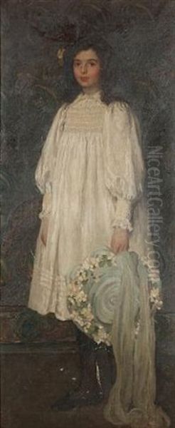 Portrait Of Daphne Carr Gamag, Aged Twelve Oil Painting by Emanuel Phillips Fox