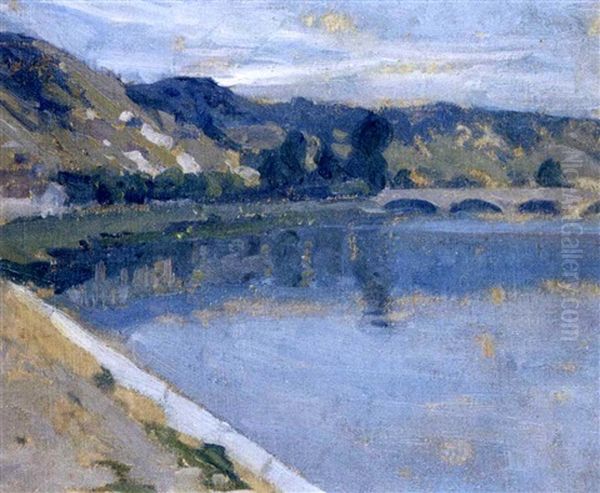 Landscape On The Seine Oil Painting by Emanuel Phillips Fox