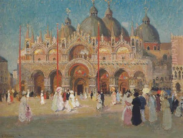 St. Mark's, Venice Oil Painting by Emanuel Phillips Fox