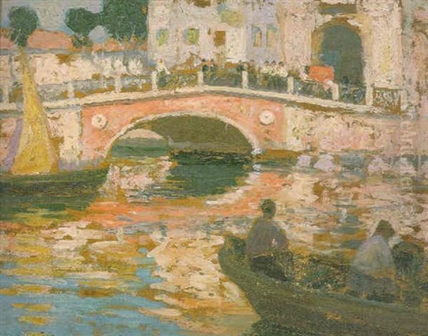 Venetian Scene Oil Painting by Emanuel Phillips Fox