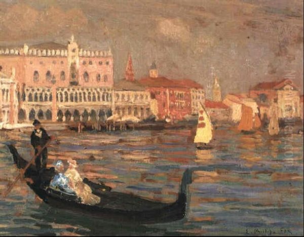 Entrance To The Grand Canal, Venice Oil Painting by Emanuel Phillips Fox