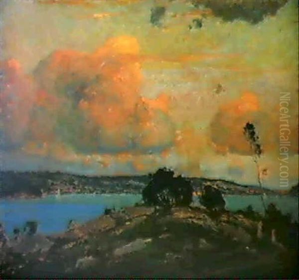 Sydney Harbour Oil Painting by Emanuel Phillips Fox