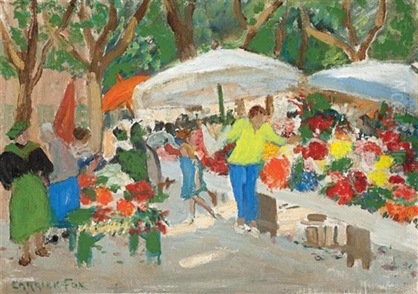 Choosing A Bouquet Oil Painting by Ethel Carrick Fox