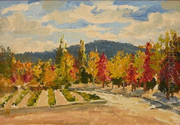 Autumn Landscape Oil Painting by Ethel Carrick Fox