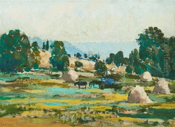 Haystacks Oil Painting by Ethel Carrick Fox