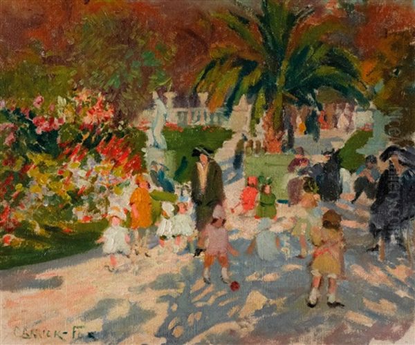 Luxembourg Gardens Oil Painting by Ethel Carrick Fox