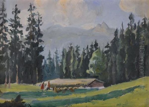 Kashmir, India Oil Painting by Ethel Carrick Fox