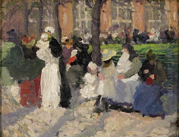 Luxembourg Gardens Oil Painting by Ethel Carrick Fox