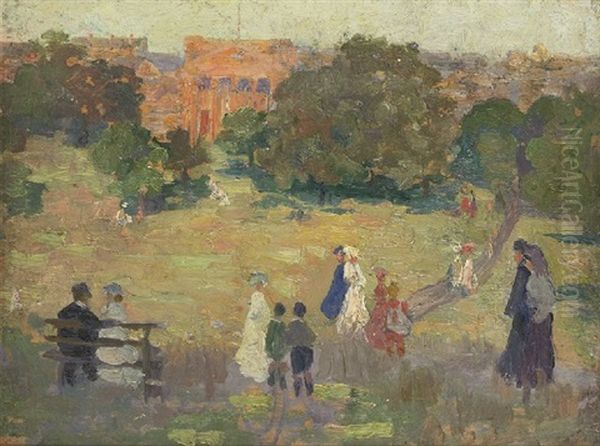 In The Luxembourg Gardens Oil Painting by Ethel Carrick Fox