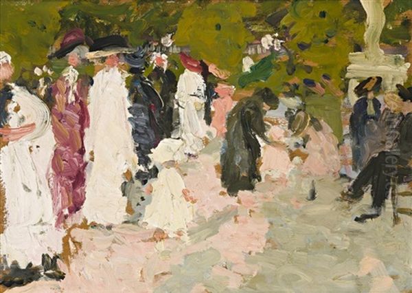 Luxembourg Gardens, Paris Oil Painting by Ethel Carrick Fox