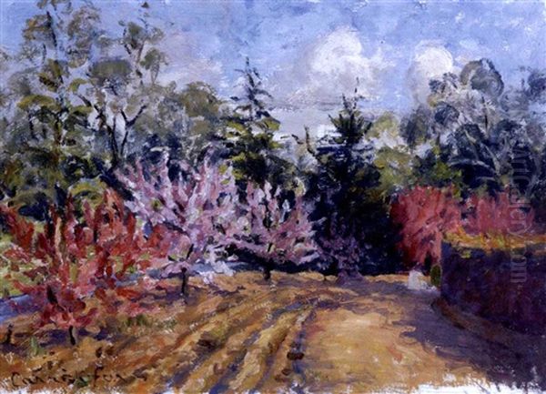 Cherry Orchard Oil Painting by Ethel Carrick Fox