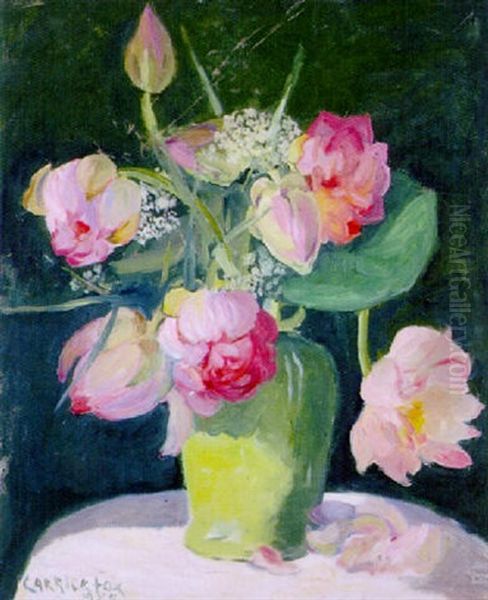 Peonies Oil Painting by Ethel Carrick Fox