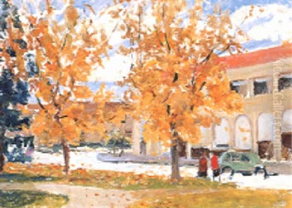 Autumn, Canberra City Oil Painting by Ethel Carrick Fox