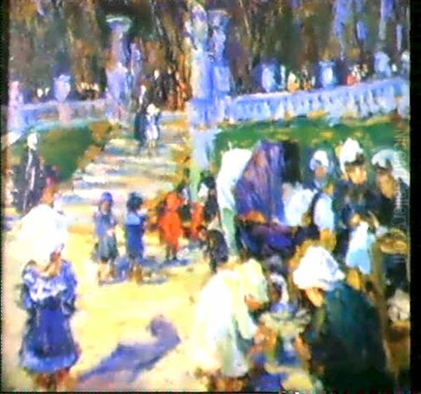 Les Jardins Du Luxembourg Oil Painting by Ethel Carrick Fox