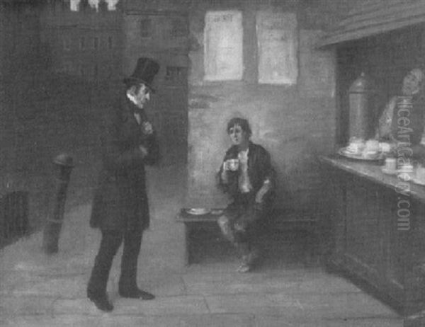 A Scene From Charles Dickens Oil Painting by George Fox