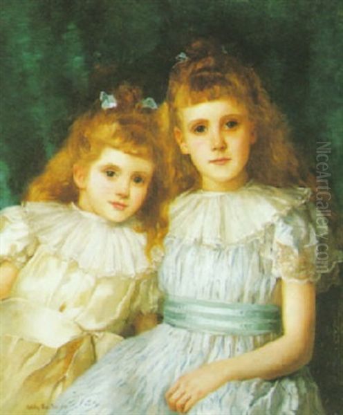 Sisters Oil Painting by John Shirley Fox