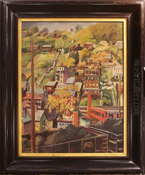 Hillside Homes Oil Painting by Mary Fox