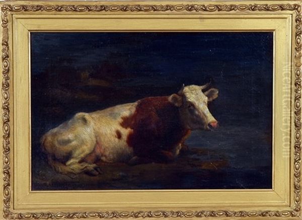 Cow By Stream Oil Painting by Robert Atkinson Fox