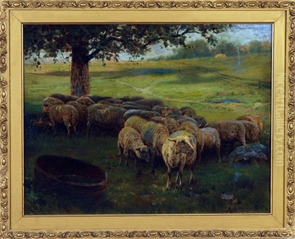 Pastoral Landscape With Sheep by Robert Atkinson Fox