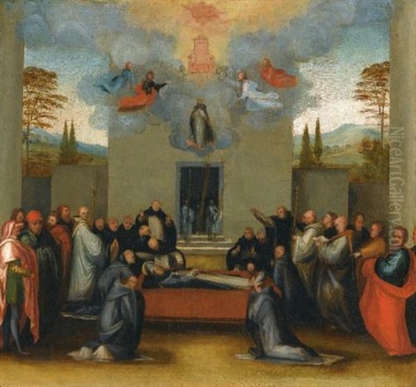 The Lying In State And Ascension Of Saint Anthonius Oil Painting by  Fra Bartolommeo