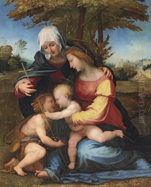 The Madonna And Child In A Landscape Oil Painting by  Fra Bartolommeo