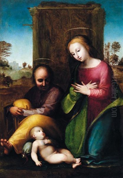 Die Heilige Familie - Sacra Famiglia Oil Painting by  Fra Bartolommeo