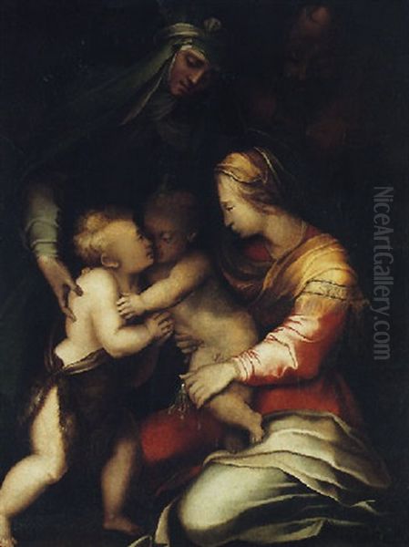 The Holy Family With Saints Elizabeth And John The Baptist Oil Painting by  Fra Bartolommeo