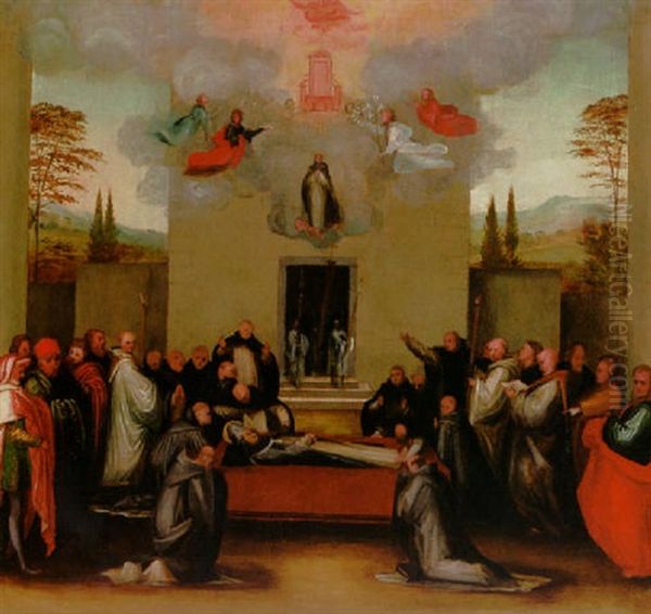 The Lying In State And Ascension Of Saint Anthoninus Oil Painting by  Fra Bartolommeo