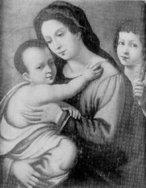 Vierge A L'enfant Jesus Avec Saint Jean-baptiste Enfant Oil Painting by  Fra Bartolommeo