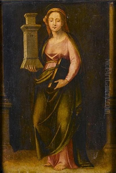 Saint Barbara Oil Painting by  Fra Paolino