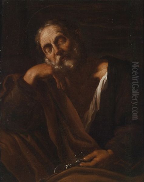 Der Heilige Petrus, Schlafend Oil Painting by Cesare Fracanzano