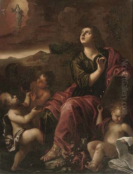 Saint John The Evangelist Oil Painting by Cesare Fracanzano