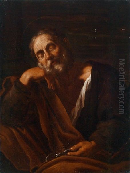 Der Reuige Petrus (san Pietr Openitente) Oil Painting by Francesco Fracanzano