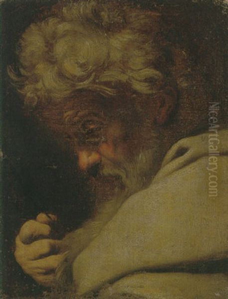 Saint Bartholomew, Head  And Shoulders Oil Painting by Francesco Fracanzano